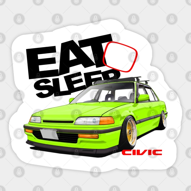 Eat Sleep Civic EF9 Sticker by gaplexio